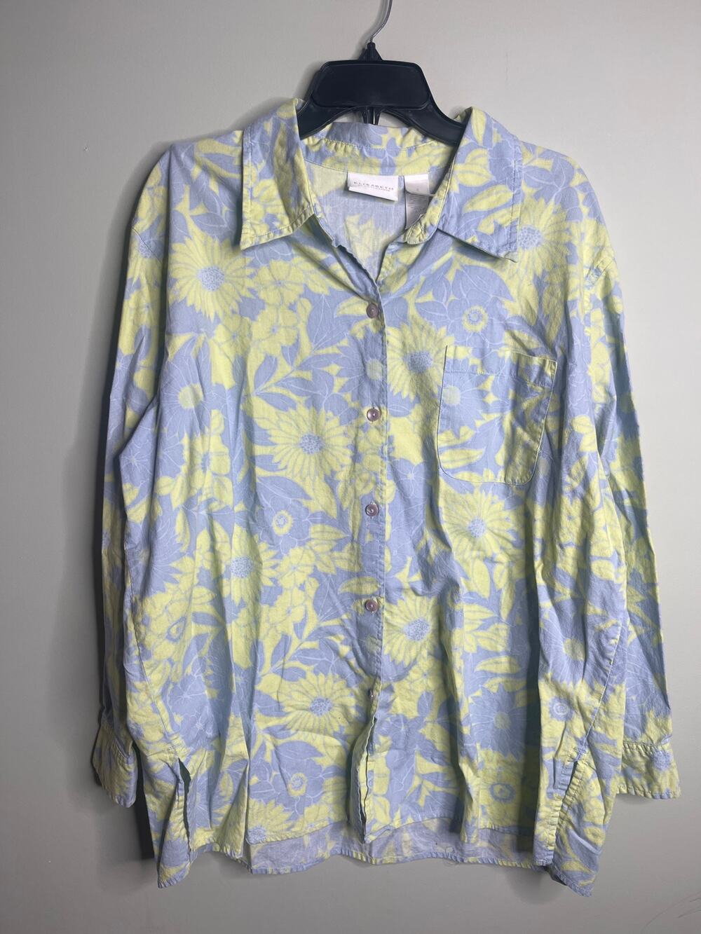 Elisabeth Liz Claiborne Floral Long Sleeve Button Down2X